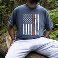 Retro Baseball Dad American Flag Father's Day 4th Of July Men's Comfort Colors T-Shirt Denim