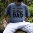 Retro Baseball Dad My Favorite Baseball Player Calls Me Dad Men's Comfort Colors T-Shirt Denim
