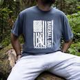 Retro Baseball Dad Us America Flag Fathers Day Men's Comfort Colors T-Shirt Denim