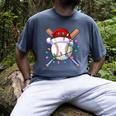 Santa Sports Christmas Baseball Player Men's Comfort Colors T-Shirt Denim Santa Sports Christmas Baseball Player Men's Comfort Colors T-Shirt Denim