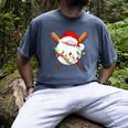 Santa Sports For Men Boys Christmas Baseball Player Men's Comfort Colors T-Shirt Denim Santa Sports For Men Boys Christmas Baseball Player Men's Comfort Colors T-Shirt Denim