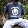 Shamrock Your Socks Irish Baseball Dad St Patricks Day Men's Comfort Colors T-Shirt Denim