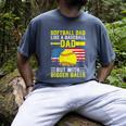Softball Dad Like A Baseball Dad But Bigger Balls Back Men's Comfort Colors T-Shirt Denim