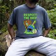 Spooky Zombie Respect The Drip Baseball Halloween Men's Comfort Colors T-Shirt Denim