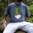 St Patricks Day Shamrock Baseball Saint Paddy's Kids Boys Men's Comfort Colors T-Shirt Denim