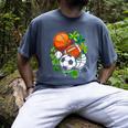 St Patricks Day Shamrock Basketball Baseball Football Soccer Men's Comfort Colors T-Shirt Denim St Patricks Day Shamrock Basketball Baseball Football Soccer Men's Comfort Colors T-Shirt Denim