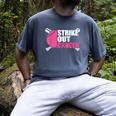 Strike Out Cancer Breast Cancer Awareness Baseball Warrior Men's Comfort Colors T-Shirt Denim Strike Out Cancer Breast Cancer Awareness Baseball Warrior Men's Comfort Colors T-Shirt Denim
