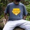 Strike Out Childhood Cancer Boys Baseball Drip Gold Ribbon Men's Comfort Colors T-Shirt Denim Strike Out Childhood Cancer Boys Baseball Drip Gold Ribbon Men's Comfort Colors T-Shirt Denim