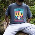 I Survived 100 Days Of School Baseball Drip Students Teacher Men's Comfort Colors T-Shirt Denim I Survived 100 Days Of School Baseball Drip Students Teacher Men's Comfort Colors T-Shirt Denim