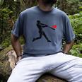 Valentines Day Baseball Batter Silhouette Heart Men Boys Kid Men's Comfort Colors T-Shirt Denim
