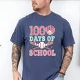 100 Days Of School Baseball 100th Day Of School Girls Men's Comfort Colors T-Shirt Blue Jean 100 Days Of School Baseball 100th Day Of School Girls Men's Comfort Colors T-Shirt Blue Jean