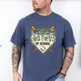 100 Days Of School Home Plate Camo Baseball Dripping Boys Men's Comfort Colors T-Shirt Blue Jean