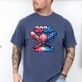 2026 American Flag Baseball Ice Cream Drip Bats Boys Men's Comfort Colors T-Shirt Blue Jean