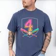 4th Birthday Baseball Bat Ice-Cream Drip 4yrs Old Boys Girls Men's Comfort Colors T-Shirt Blue Jean 4th Birthday Baseball Bat Ice-Cream Drip 4yrs Old Boys Girls Men's Comfort Colors T-Shirt Blue Jean
