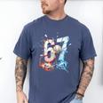 6 7 Baseball Six Seven Meme 67 Hands Kids Men Women Men's Comfort Colors T-Shirt Blue Jean