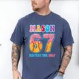 6 7 Mason Baseball Drip Number 67 Player Or 67th Birthday Men's Comfort Colors T-Shirt Blue Jean