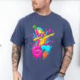 67 Baseball Dabbing Banana 6 7 Dripping Ice Cream Meme Men's Comfort Colors T-Shirt Blue Jean