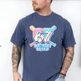 67th Birthday Squad Baseball Ice Cream Drip Birthday Squad Men's Comfort Colors T-Shirt Blue Jean