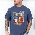 American Flag Baseball Player Bat Fan Catcher Pitcher USA Men's Comfort Colors T-Shirt Blue Jean American Flag Baseball Player Bat Fan Catcher Pitcher USA Men's Comfort Colors T-Shirt Blue Jean