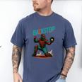 Backstop Catcher Baseball Graphic Men's Comfort Colors T-Shirt Blue Jean