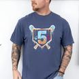 Baseball 5 Year Old Ice Cream Drip 5th Birthday Boy Number 5 Men's Comfort Colors T-Shirt Blue Jean