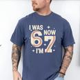 Baseball 7th Birthday 6 7 Years Old I Was 6 Now I'm 7 Men's Comfort Colors T-Shirt Blue Jean