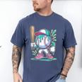 Baseball Character Cartoon Batter Drip Style Women Men Men's Comfort Colors T-Shirt Blue Jean Baseball Character Cartoon Batter Drip Style Women Men Men's Comfort Colors T-Shirt Blue Jean
