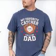 Baseball Dad Father's Day Catcher Men Men's Comfort Colors T-Shirt Blue Jean Baseball Dad Father's Day Catcher Men Men's Comfort Colors T-Shirt Blue Jean