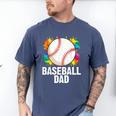 Baseball Dad Fathers Day For Daddy Papa Father Men's Comfort Colors T-Shirt Blue Jean Baseball Dad Fathers Day For Daddy Papa Father Men's Comfort Colors T-Shirt Blue Jean