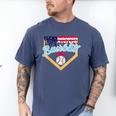 Baseball Dad Ice Cream Drip Father American Flag 4th Of July Men's Comfort Colors T-Shirt Blue Jean Baseball Dad Ice Cream Drip Father American Flag 4th Of July Men's Comfort Colors T-Shirt Blue Jean