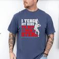 Baseball Dad Teach Kids Hit And Steal Softball Game Premium Tri-Blend Men's Comfort Colors T-Shirt Blue Jean