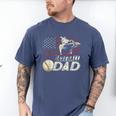 Baseball Dad US Flag For Dad Men Patriotic Fathers Day Men's Comfort Colors T-Shirt Blue Jean