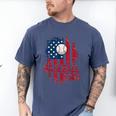 Baseball Dad USA American Flag 4th Of July Men's Comfort Colors T-Shirt Blue Jean Baseball Dad USA American Flag 4th Of July Men's Comfort Colors T-Shirt Blue Jean