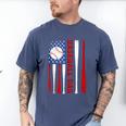 Baseball Dad USA American Flag Father's Day 4th Of July Men's Comfort Colors T-Shirt Blue Jean