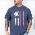 Baseball Dad USA American Flag Men Daddy Fathers Day Men's Comfort Colors T-Shirt Blue Jean