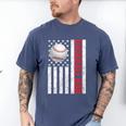 Baseball Dad USA American Flag Patriotic Dad 4th Of July Men's Comfort Colors T-Shirt Blue Jean