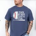 Baseball Dads Baseball Dad I Teach My Boys To Hit And Steal Men's Comfort Colors T-Shirt Blue Jean Baseball Dads Baseball Dad I Teach My Boys To Hit And Steal Men's Comfort Colors T-Shirt Blue Jean