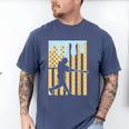 Baseball Drip Boys Dripping Ice Cream Baseball American Flag Men's Comfort Colors T-Shirt Blue Jean