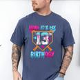 Baseball Drip Bruh It's My 13th Birthday Boy Ice Cream Drip Men's Comfort Colors T-Shirt Blue Jean