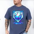 Baseball Drip Ice Cream Blue Glow Melt Ball Graphic Men's Comfort Colors T-Shirt Blue Jean Baseball Drip Ice Cream Blue Glow Melt Ball Graphic Men's Comfort Colors T-Shirt Blue Jean