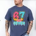 Baseball Drip Number 67 Player Trendy 6 7 Meme Men's Comfort Colors T-Shirt Blue Jean