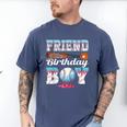 Baseball Ice Cream Drip Friend Of The Birthday Boy Men's Comfort Colors T-Shirt Blue Jean