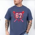 Baseball Ice Cream Drip Number 67 Meme Valentine Couple Love Men's Comfort Colors T-Shirt Blue Jean