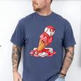 Baseball Ice Cream Drip Youth Strawberry Baseball Red Men's Comfort Colors T-Shirt Blue Jean