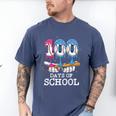 Baseball Player 100 Days Of School Sports Ice Cream Drip Premium Tri-Blend Men's Comfort Colors T-Shirt Blue Jean