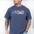 Baseball Player Number One Baseball Dad Father's Day Raglan Baseball Tee Men's Comfort Colors T-Shirt Blue Jean