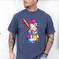 Baseball Snowman Drip Christmas Baseball Boys Men Kids Men's Comfort Colors T-Shirt Blue Jean