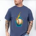 Baseball Splash Team Player For Kids Men Women Men's Comfort Colors T-Shirt Blue Jean
