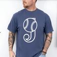 Baseball Sport Player Monogram Cool Initial Letter J Men's Comfort Colors T-Shirt Blue Jean