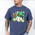 Baseball St Patricks Day Lucky Baseball Player Shamrock Men's Comfort Colors T-Shirt Blue Jean Baseball St Patricks Day Lucky Baseball Player Shamrock Men's Comfort Colors T-Shirt Blue Jean